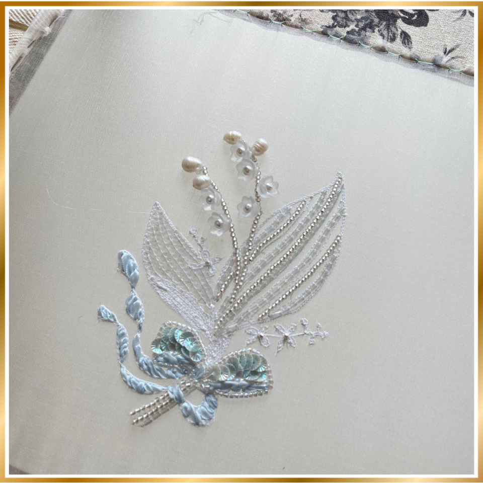 リュネビル刺繡教室　京都嵐山　すずらんの刺繍