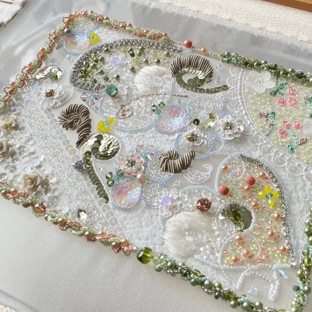 リュネビル刺繍・オートクチュール刺繍　京都刺繍教室レッスン７