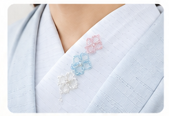 夏色小花の半襟レッスン　ビーズ刺繍で作る